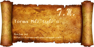 Torma Mátyás névjegykártya