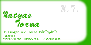 matyas torma business card